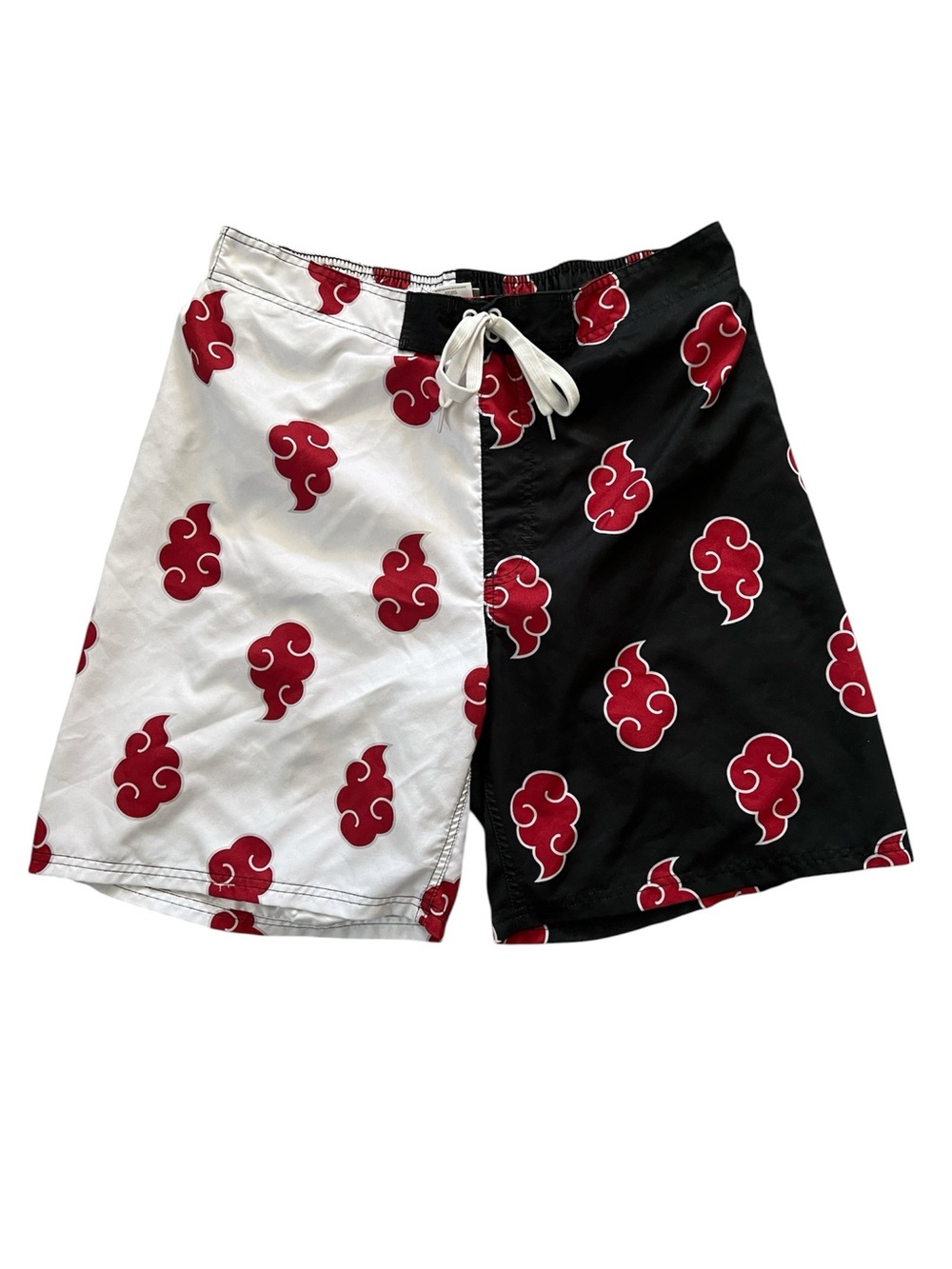 Vintage 2004 Naruto Akatsuki Shorts Trunks Black White Clouds Mens Size Large